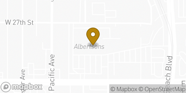 Map showing the location of Albertsons in Long Beach, CA 90806