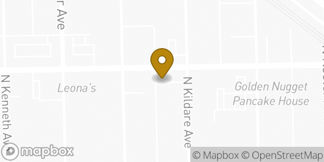 Map showing the location of Dunkin' in Chicago, IL 60641