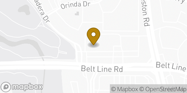 Map showing the location of Papa Johns in Dallas, TX 75254