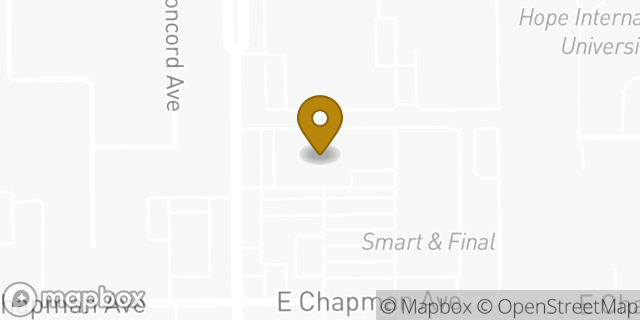 Map showing the location of FedEx ShipSite in Fullerton, CA 92831