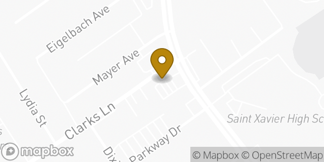 Map showing the location of ATM Speedway in Louisville, KY 40217