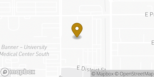 Map showing the location of Banner - University Medicine Family Medicine Clinic in Tucson, AZ 85714