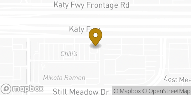 Map showing the location of I10 & Kirkwood in Houston, TX 77079
