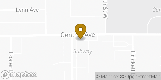 Map showing the location of Subway in Billings, MT 59102