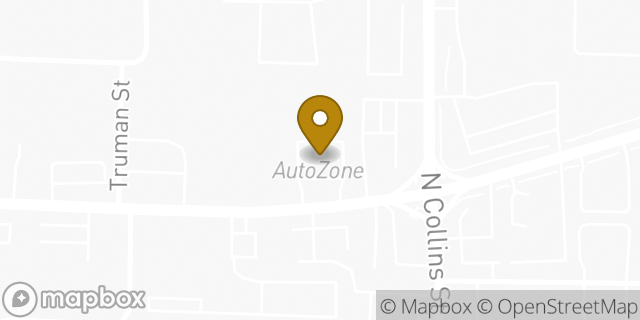 Map showing the location of AutoZone Auto Parts in Arlington, TX 76011