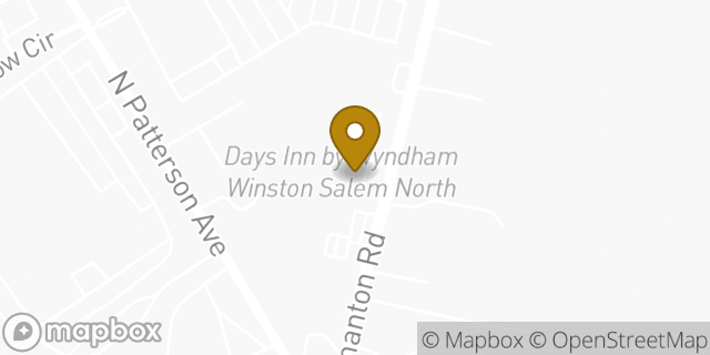 Map showing the location of Days Inn Winston Salem North in Winston-Salem, NC 27105