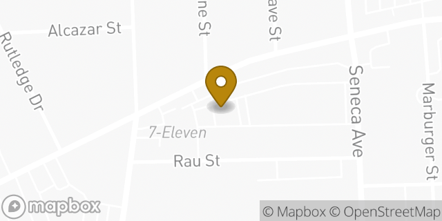 Map showing the location of Dunkin' in Rochester, NY 14621