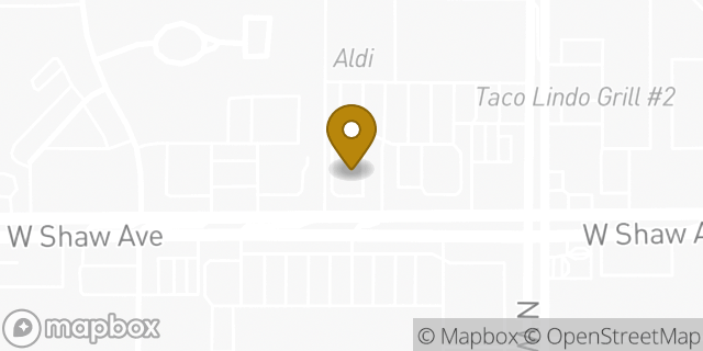 Map showing the location of Starbucks in Fresno, CA 93711