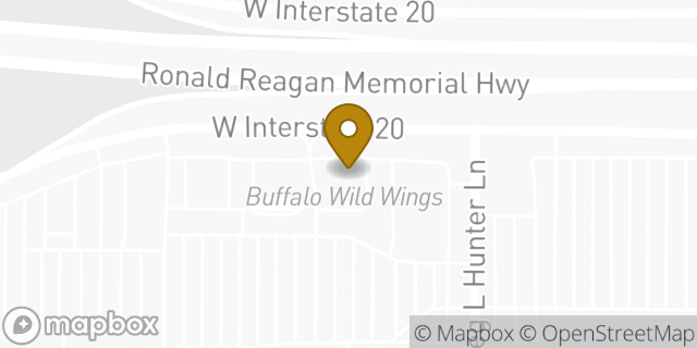 Map showing the location of Buffalo Wild Wings in Grand Prairie, TX 75052