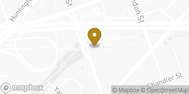 Map showing the location of Dunkin' in Boston, MA 02116