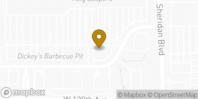 Map showing the location of Pearle Vision in Broomfield, CO 80020