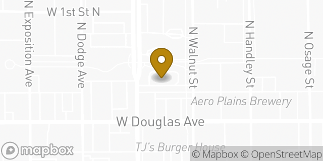 Map showing the location of McDonald's in Wichita, KS 67203