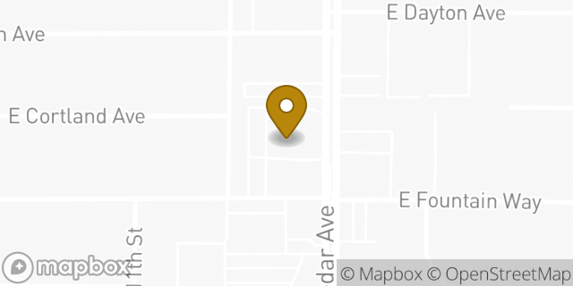 Map showing the location of Bank of America in Fresno, CA 93726