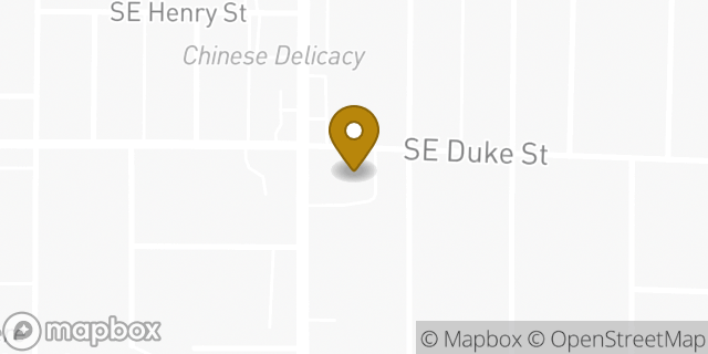 Map showing the location of AutoZone in Portland, OR 97266