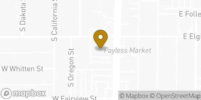 Map showing the location of AutoZone in Chandler, AZ 85225