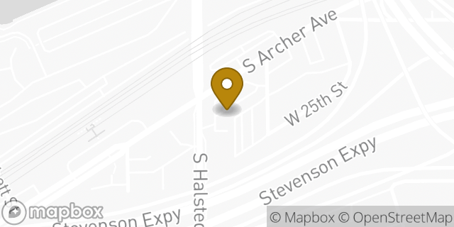 Map showing the location of Dunkin' in Chicago, IL 60616