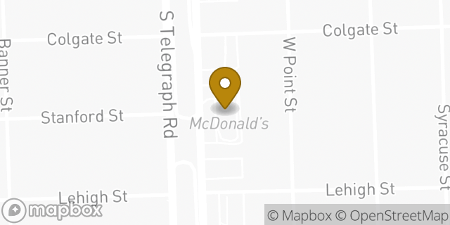 Map showing the location of McDonald's in Dearborn Heights, MI 48125