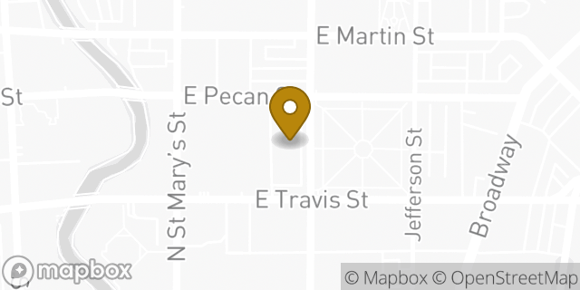 Map showing the location of Common Desk - Travis Park in San Antonio, TX 78205
