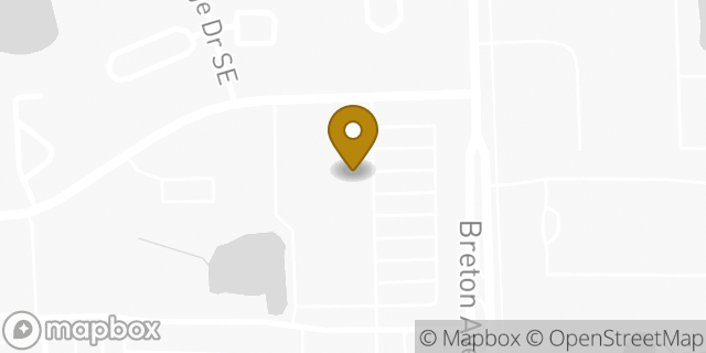 Map showing the location of Starbucks in Grand Rapids, MI 49512