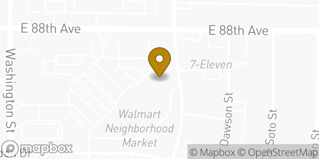 Map showing the location of Papa Johns Pizza in Thornton, CO 80229