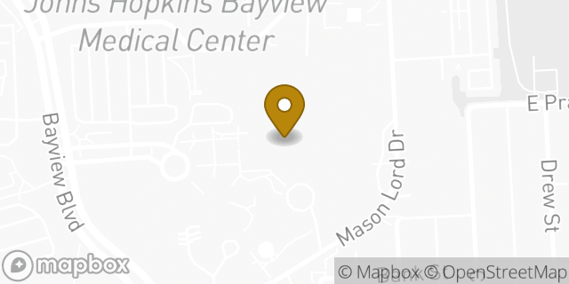 Map showing the location of Johns Hopkins Thoracic Surgery in Baltimore, MD 21224