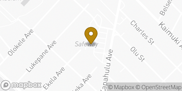 Map showing the location of Starbucks Coffee Company in Honolulu, HI 96816