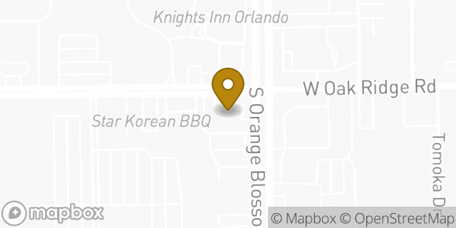 Map showing the location of Dunkin' in Orlando, FL 32809