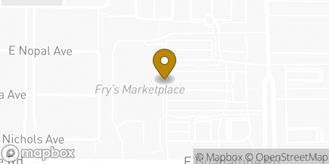 Map showing the location of Starbucks Coffee Company in Mesa, AZ 85209