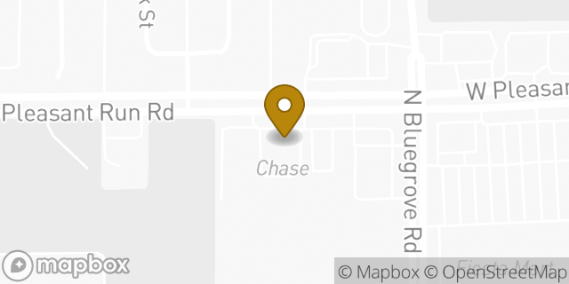 Map showing the location of Chase Bank in Lancaster, TX 75146