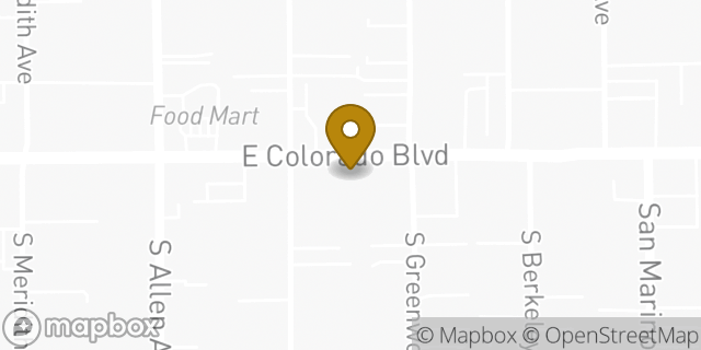 Map showing the location of Enterprise Rent-A-Car in Pasadena, CA 91107