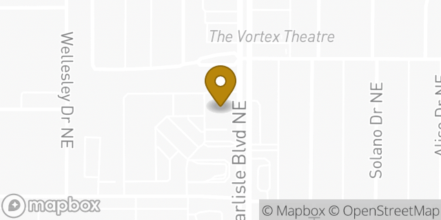 Map showing the location of AutoZone in Albuquerque, NM 87110