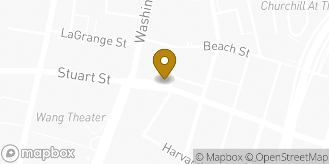Map showing the location of Dunkin' in Boston, MA 02111