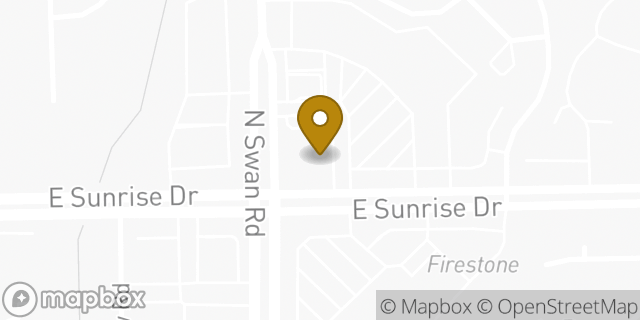 Map showing the location of Bank Of America in Tucson, AZ 85718