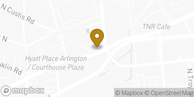 Map showing the location of Dunkin' in Arlington, VA 22201