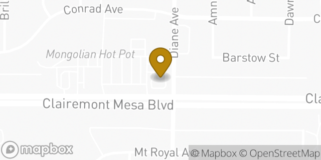 Map showing the location of Starbucks in San Diego, CA 92117