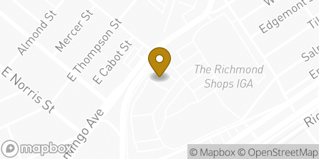 Map showing the location of Starbucks in Philadelphia, PA 19125