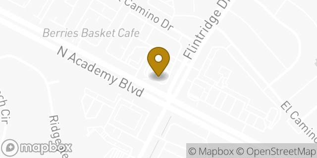 Map showing the location of McDonald's in Colorado Springs, CO 80918