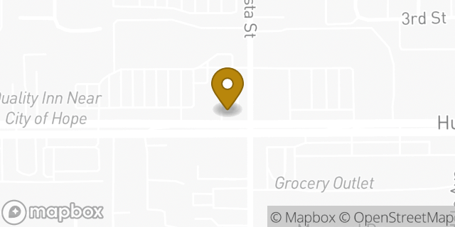 Map showing the location of Starbucks in Duarte, CA 91010