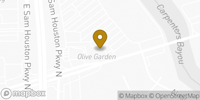 Map showing the location of Olive Garden in Houston, TX 77049