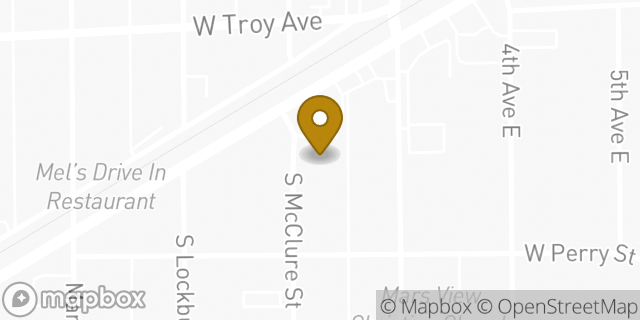 Map showing the location of AutoZone in Indianapolis, IN 46221