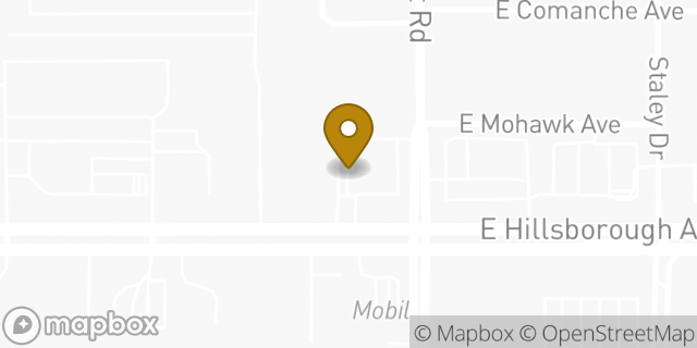 Map showing the location of Dunkin Donuts in Tampa, FL 33610