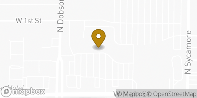 Map showing the location of Starbucks in Mesa, AZ 85201
