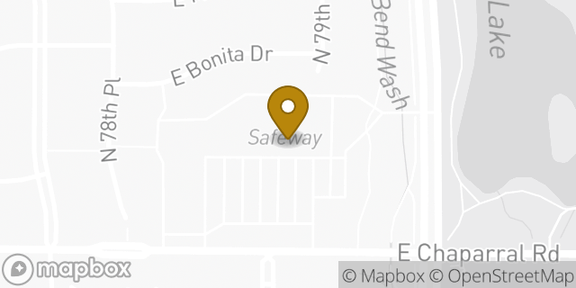 Map showing the location of Safeway in Scottsdale, AZ 85250