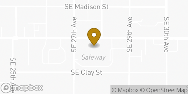 Map showing the location of Starbucks in Portland, OR 97214