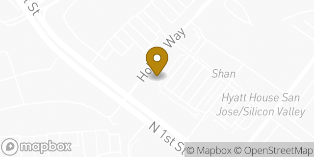 Map showing the location of Bank of America Financial Center & Walk-Up ATM | N First and Holger in San Jose, CA 95134