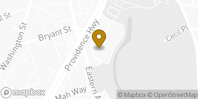 Map showing the location of Amazon Locker - Kuen in Dedham, MA 02026