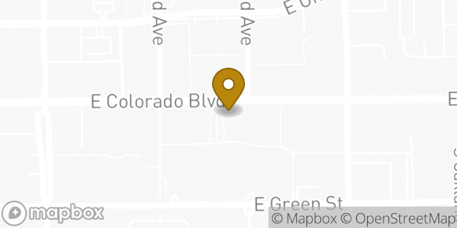 Map showing the location of Starbucks in Pasadena, CA 91101