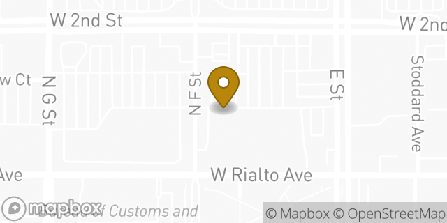 Map showing the location of Amazon Locker - Inaccuracy in San Bernardino, CA 92401