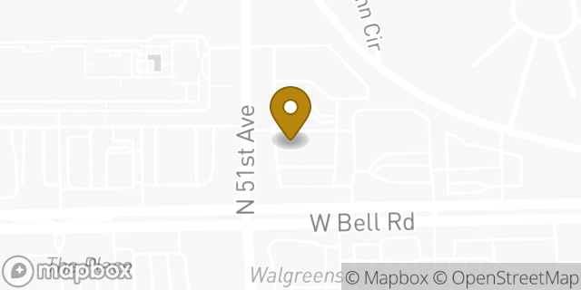 Map showing the location of Amazon Locker - Thaw in Glendale, AZ 85308