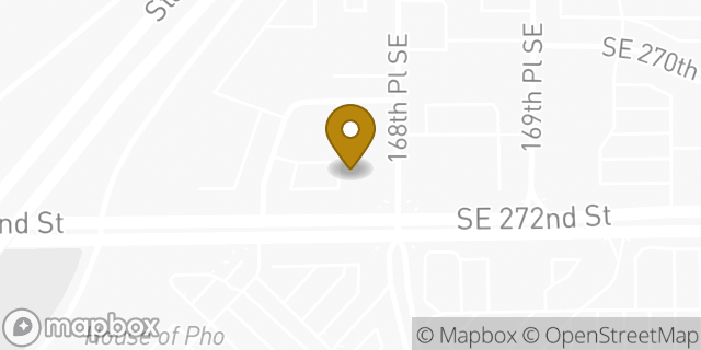 Map showing the location of Starbucks in Covington, WA 98042